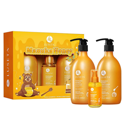 Trio de soins capillaires L LUSETA avec shampoing, après-shampoing et sérum