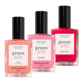 Trio de vernis Manucurist Jelly Glacé Pink Sorbet Pomme d'Amour en vue de face