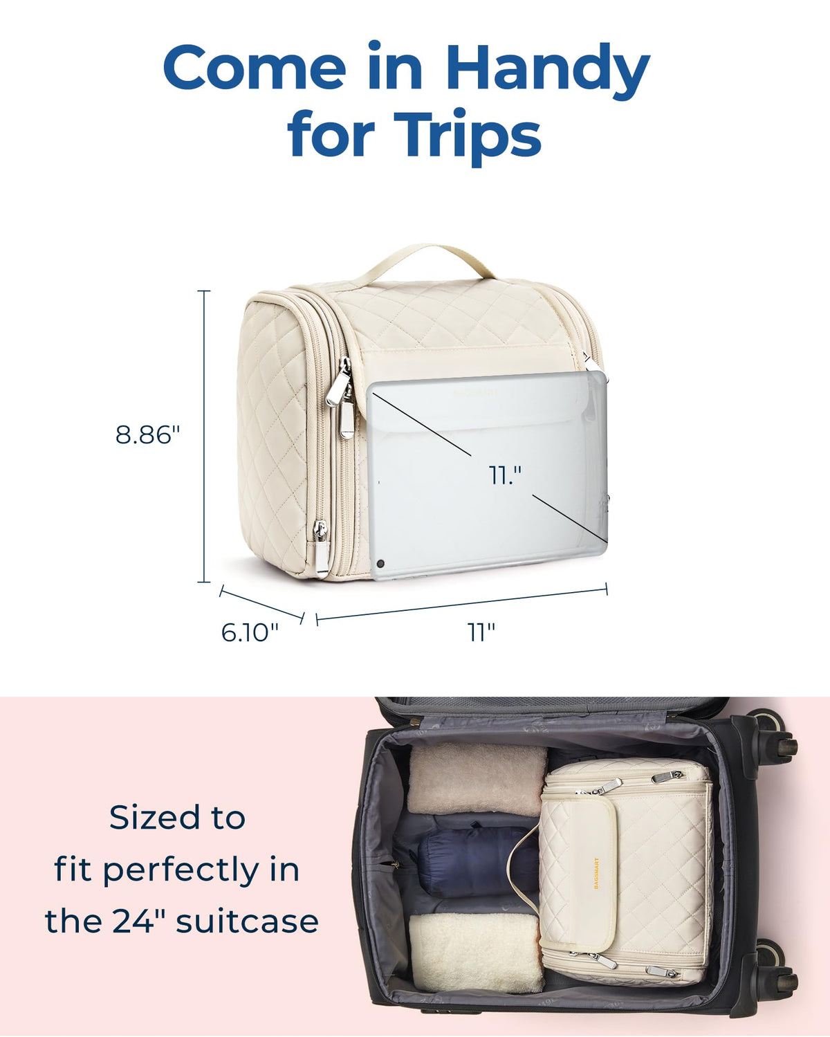 Trousse BAGSMART ouverte montrant son espace de rangement