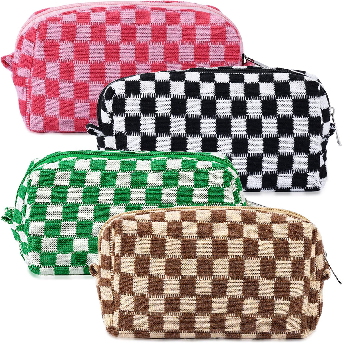 Trousse de maquillage à carreaux ZLFSRQ vue de face, couleur verte