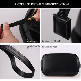 Trousse de maquillage Abiudeng vue arrière avec fermeture éclair