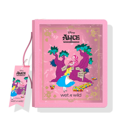Trousse de maquillage Alice au Pays des Merveilles vue de face avec motifs colorés
