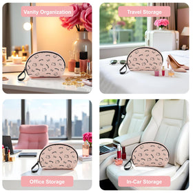 Trousse de maquillage AmBealla avec des accessoires de beauté à proximité