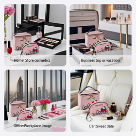 Trousse de maquillage AmBealla avec fermetures éclair doubles
