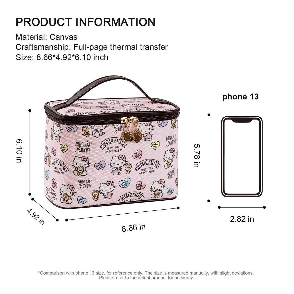 Trousse de maquillage AmBealla rose fermée avec fermetures éclair