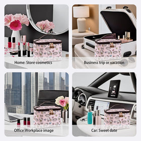 Trousse de maquillage AmBealla rose vue arrière