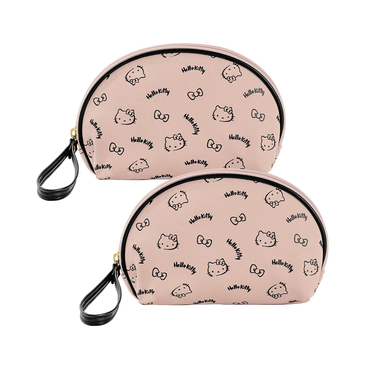 Trousse de maquillage AmBealla rose vue de face avec motifs colorés