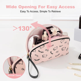 Trousse de maquillage AmBealla vue de côté avec fermeture éclair