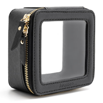 Trousse de maquillage Aveniee noire avec fermeture éclair vue de face