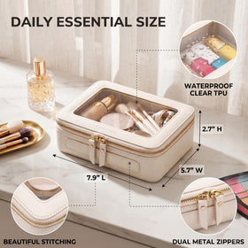 Trousse de maquillage Aveniee ouverte montrant l'intérieur spacieux