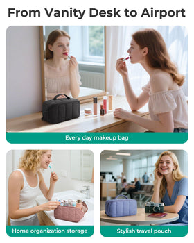 Trousse de maquillage BAGSMART avec divers produits de beauté