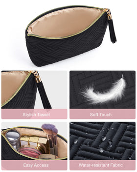 Trousse de maquillage BAGSMART posée sur une table, vue de dessus