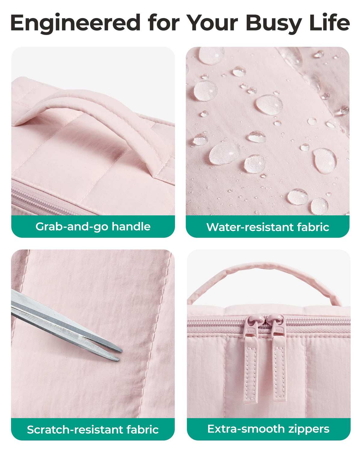 Trousse de maquillage BAGSMART sur une table de vanité