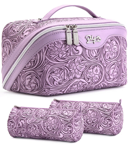 Trousse de maquillage BOYATU avec motif floral, vue de face