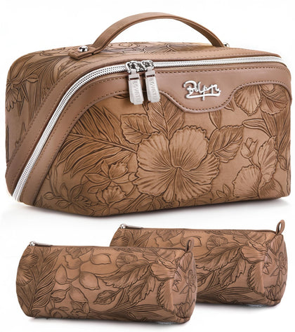 Trousse de maquillage BOYATU en design floral, vue de face