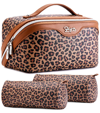 Trousse de maquillage BOYATU en simili cuir marron vue de face