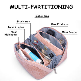 Trousse de maquillage BOYATU en utilisation lors d'un voyage