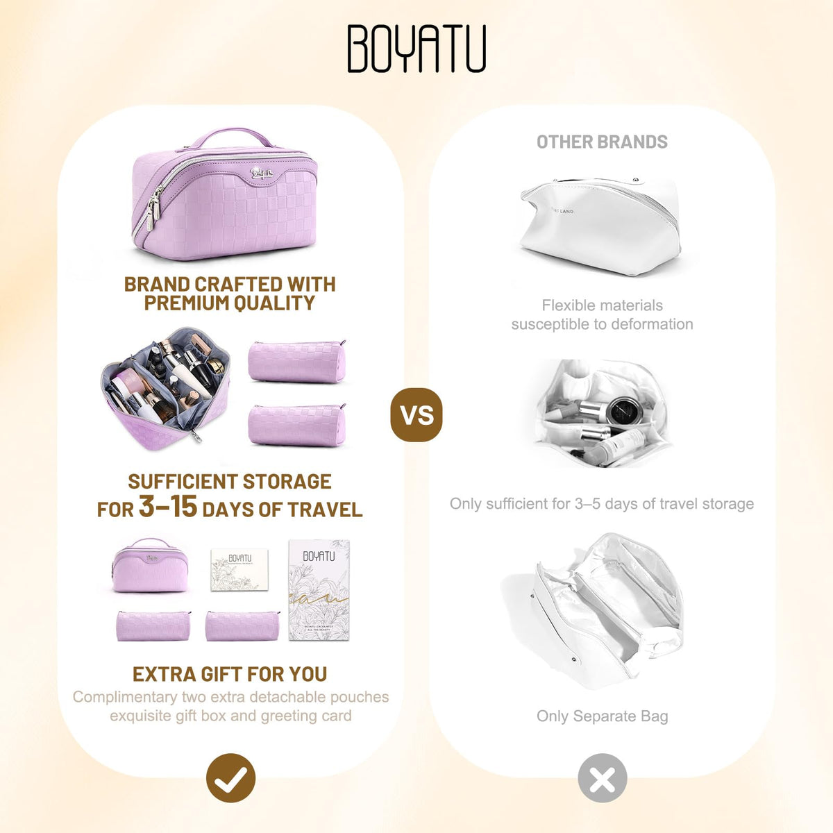 Trousse de maquillage BOYATU fermée vue de côté