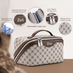 Trousse de maquillage BOYATU ouverte avec cosmétiques