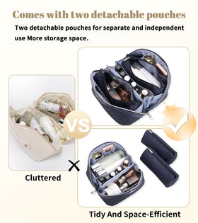 Trousse de maquillage BOYATU ouverte avec cosmétiques