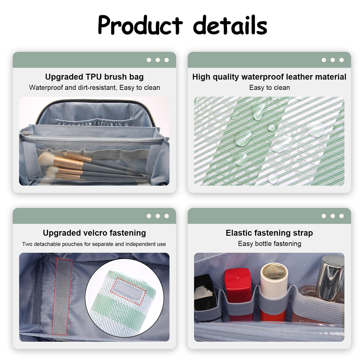 Trousse de maquillage BOYATU ouverte avec produits de beauté