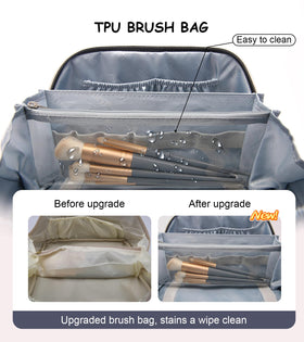 Trousse de maquillage BOYATU ouverte montrant son espace de rangement