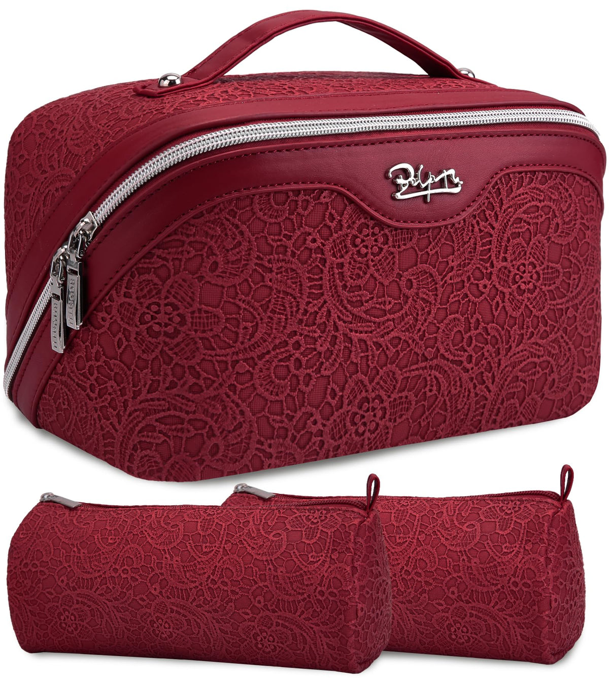 Trousse de maquillage BOYATU rouge avec poches amovibles