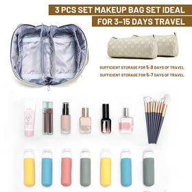 Trousse de maquillage BOYATU sous différents angles pour montrer sa structure
