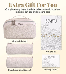 Trousse de maquillage BOYATU sur une coiffeuse
