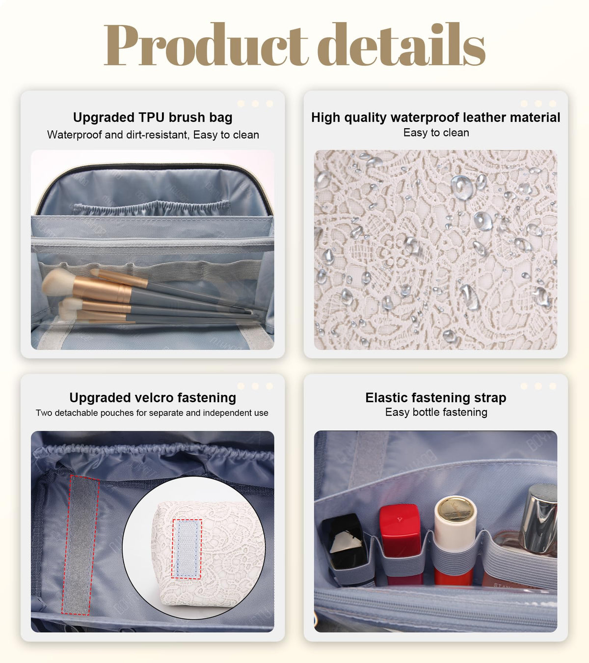 Trousse de maquillage BOYATU utilisée dans un cadre extérieur