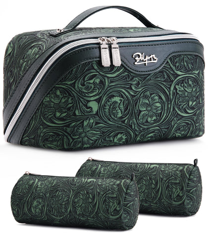 Trousse de maquillage BOYATU verte vue de face