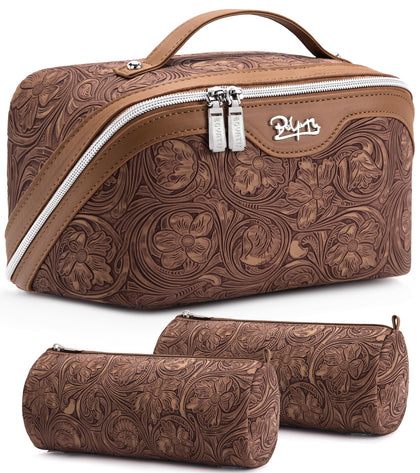 Trousse de maquillage BOYATU vue avant avec motif floral