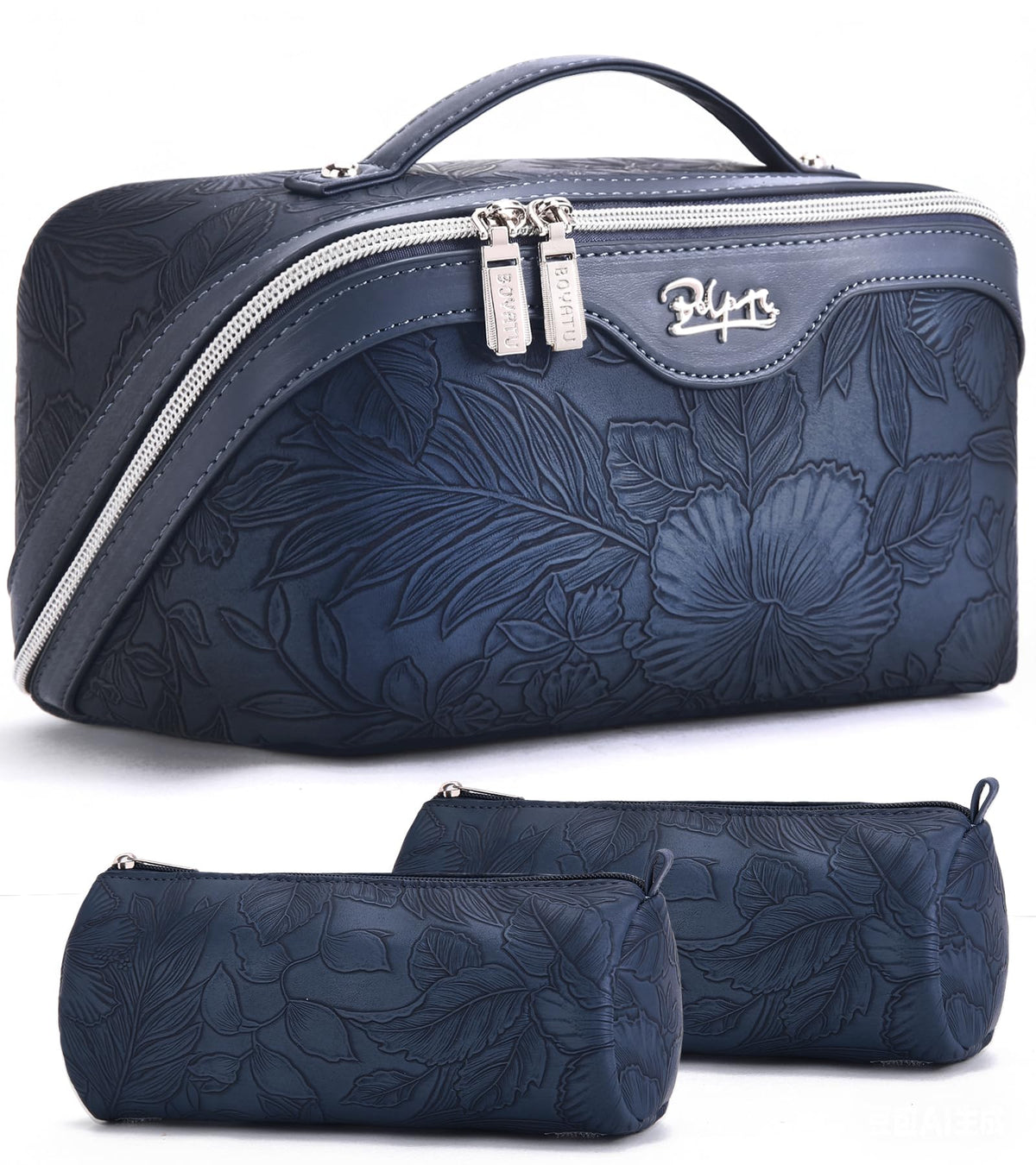 Trousse de maquillage BOYATU vue de face avec motif floral