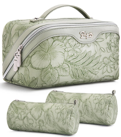 Trousse de maquillage BOYATU vue de face avec motif floral