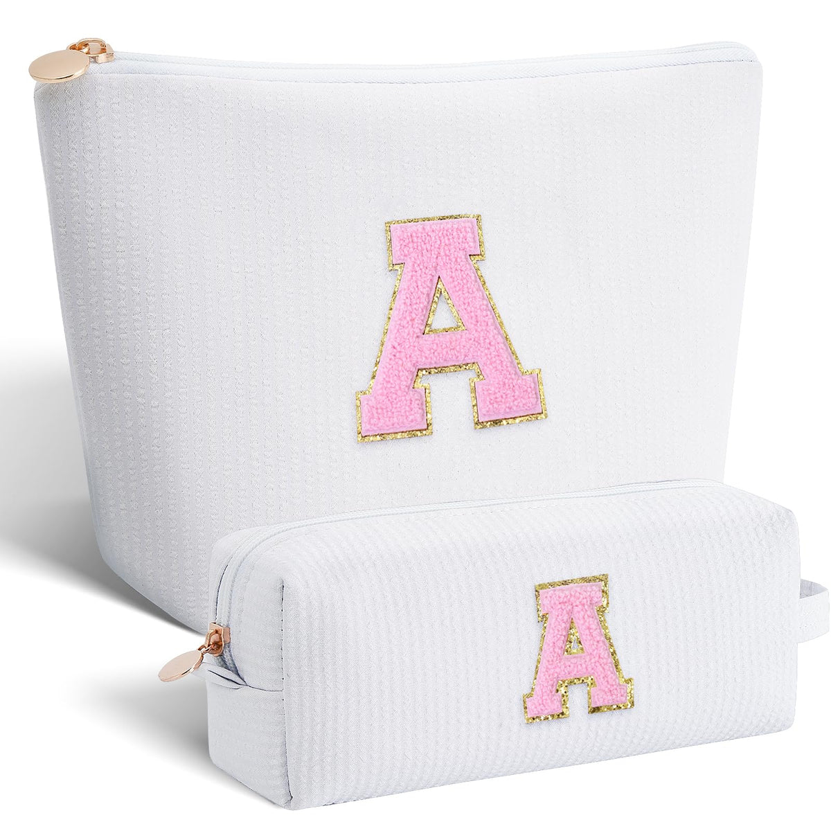 Trousse de maquillage Btffitting blanche avec initiales personnalisées