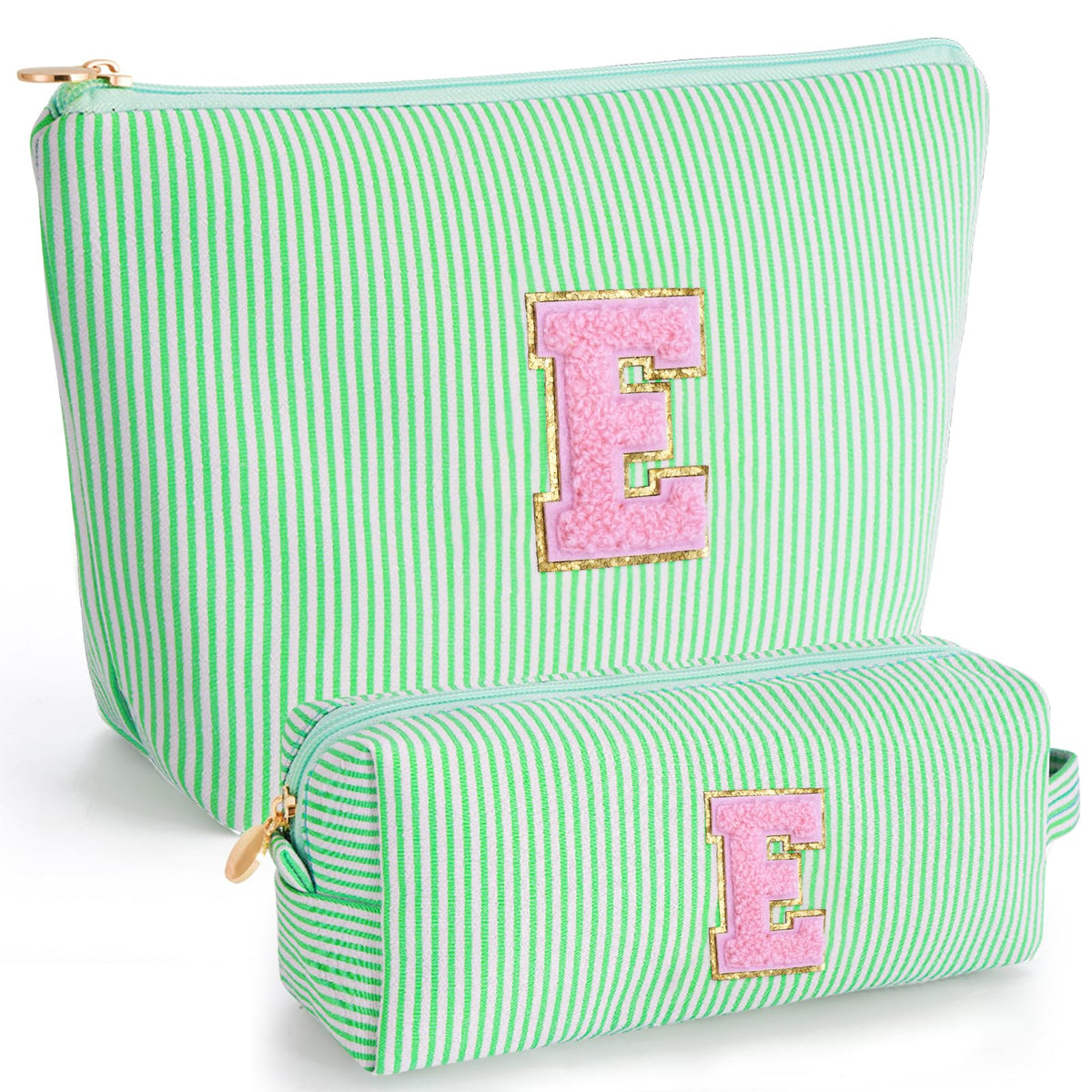 Trousse de maquillage Btffitting verte avec initiales personnalisées