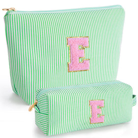Trousse de maquillage Btffitting verte avec initiales personnalisées