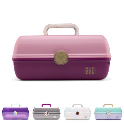 Trousse de maquillage Caboodles On-The-Go Girl rose et violet, vue de face