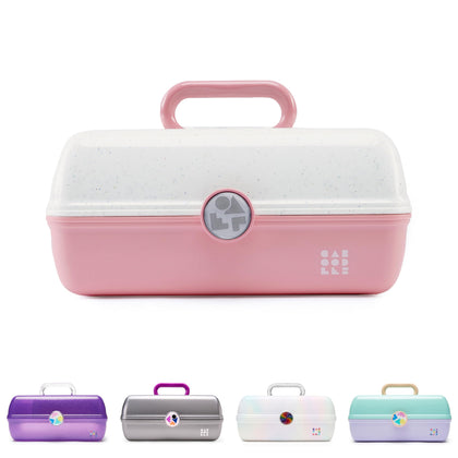 Trousse de maquillage Caboodles On-The-Go Girl vue de face avec design rétro