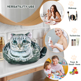 Trousse de maquillage chat grise avec jouets