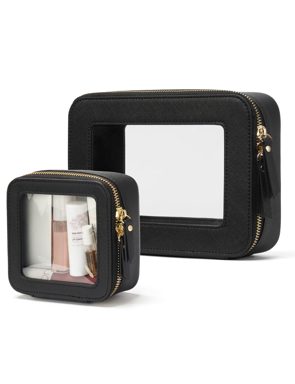 Trousse de maquillage claire Popvibe mini et moyenne, vue de face