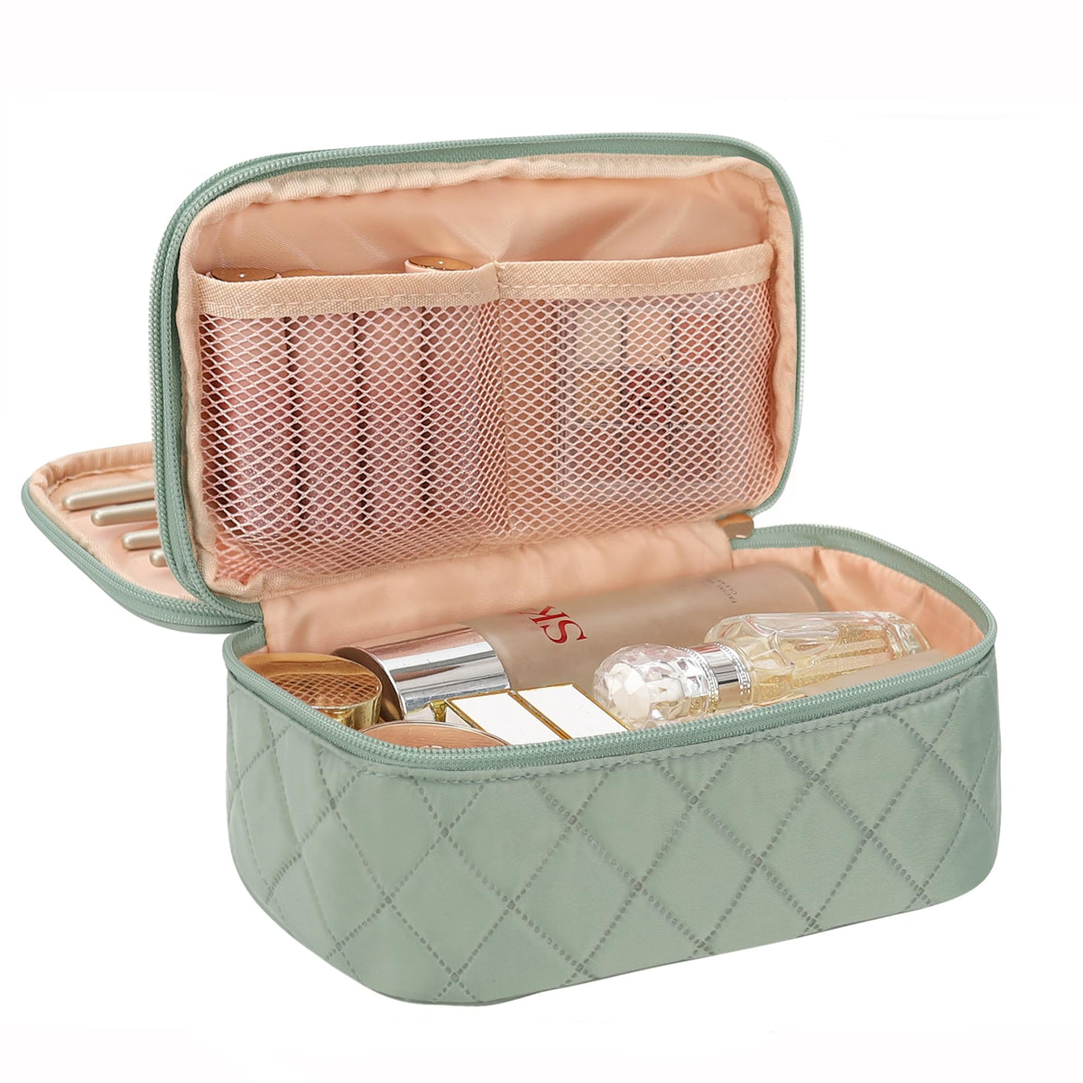 Trousse de maquillage compacte Relavel verte vue de face