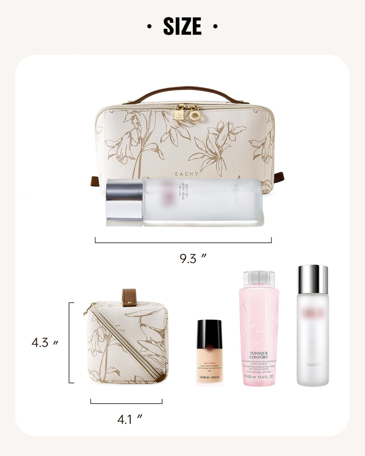Trousse de maquillage EACHY avec accessoires de beauté à l'intérieur