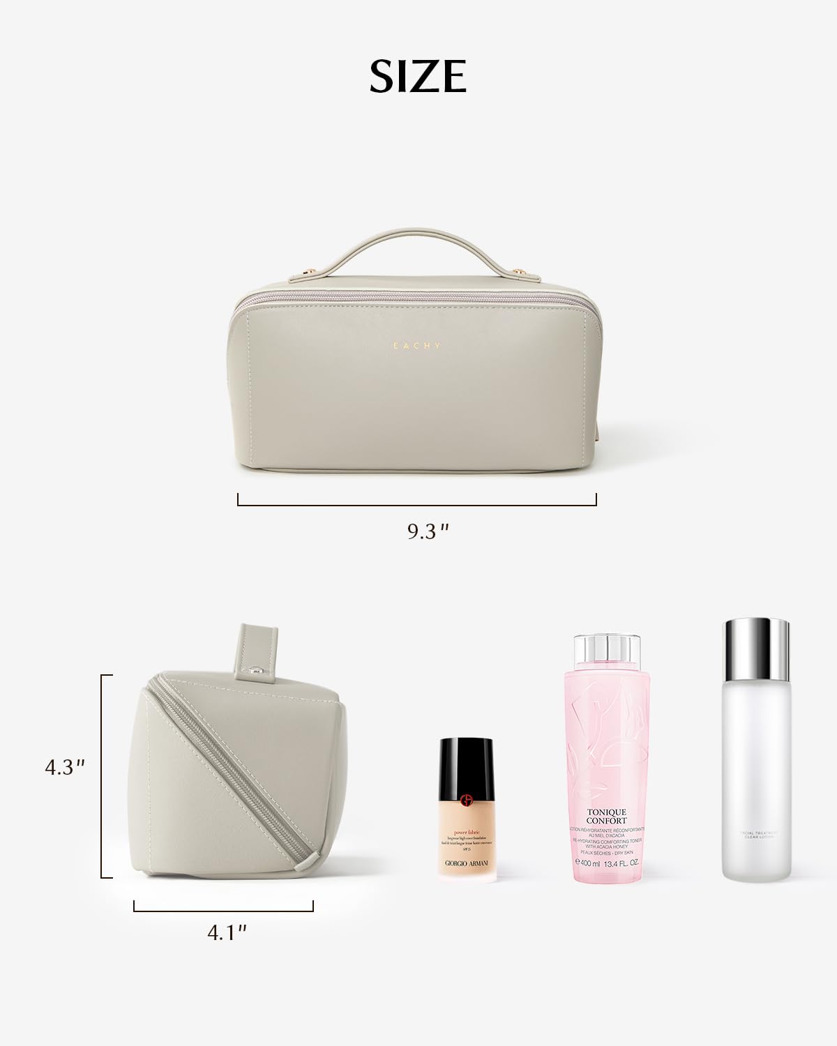 Trousse de maquillage EACHY dans un cadre de voyage