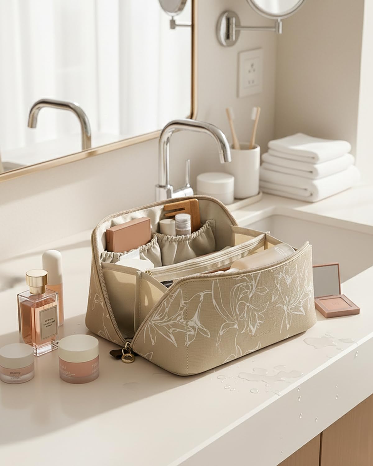 Trousse de maquillage EACHY dans un cadre de voyage élégant