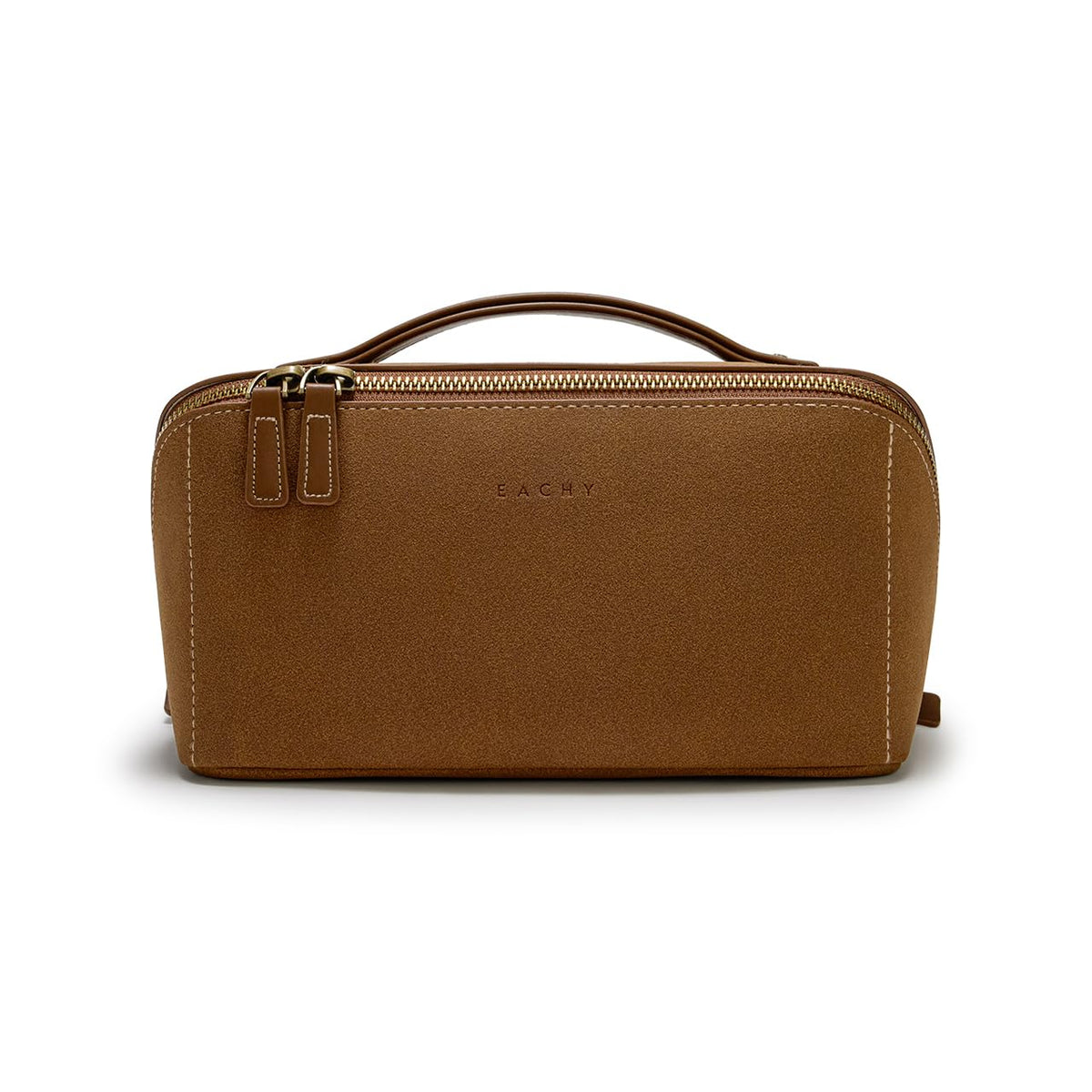 Trousse de maquillage EACHY en suédine brun, vue de face