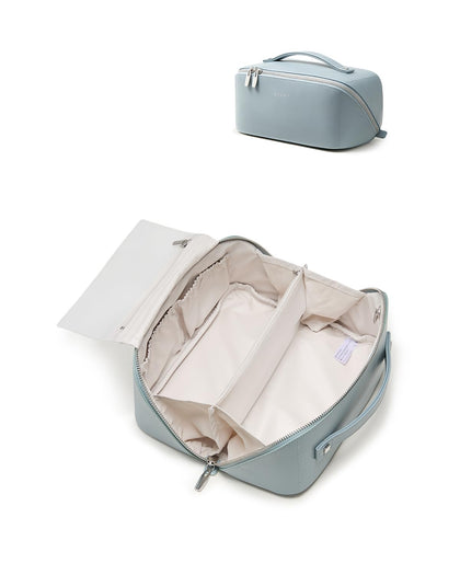 Trousse de maquillage EACHY grise bleue vue de face