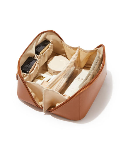 Trousse de maquillage EACHY marron, vue de face