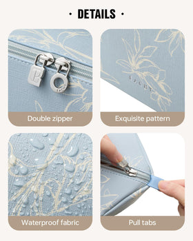 Trousse de maquillage EACHY vue de côté avec fermeture éclair