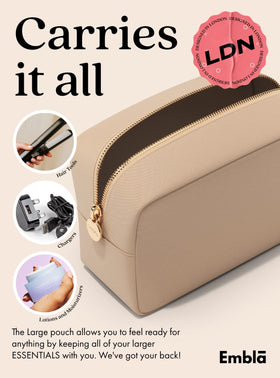 Trousse de maquillage Embla beige avec accessoires de beauté